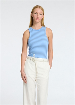 Anna o-neck tank top Cornflower Blue/Snowwhite Selected Femme